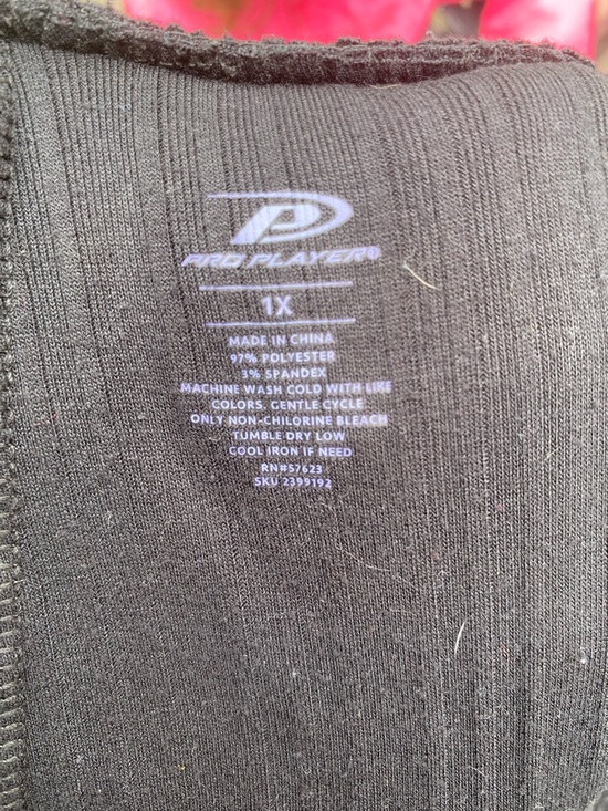 Pro Player Black Ribbed Drawstring Joggers Wide Leg Pants 1X - Picture 4 of 4